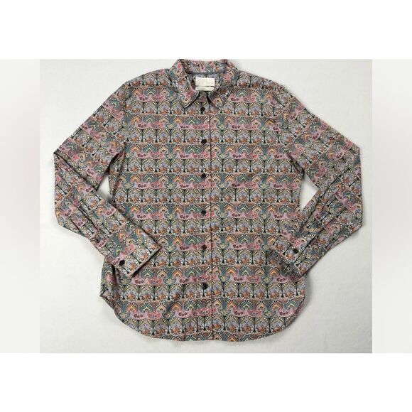 J Crew Women's Sz 0 Slim-Fit Organic Cotton Liberty Giorgia Duke Print Button Up - Picture 4 of 13